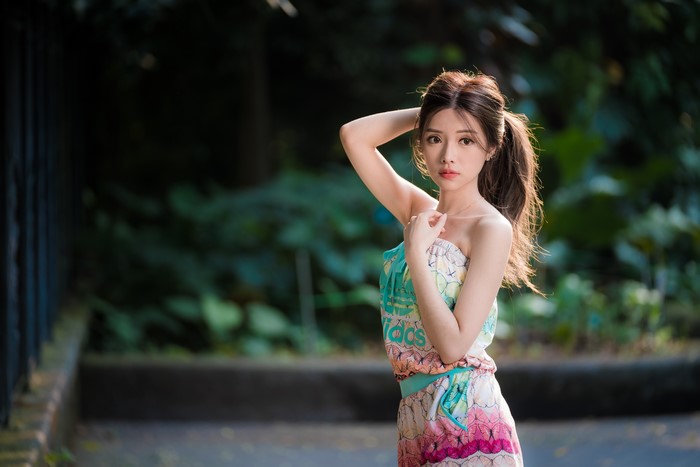 4K Portrait of Asian Woman in Colorful Outfit