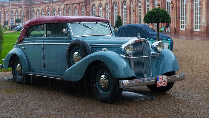 4K 1939 Maybach SW 42 Light Blue Convertible