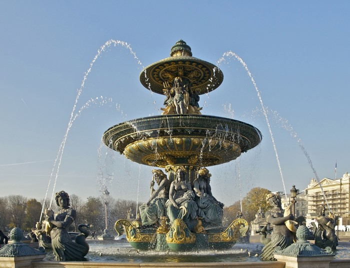 Place de la Concorde Ornate Fountain in Paris