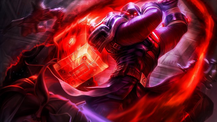 Jayce from League of Legends with a war hammer