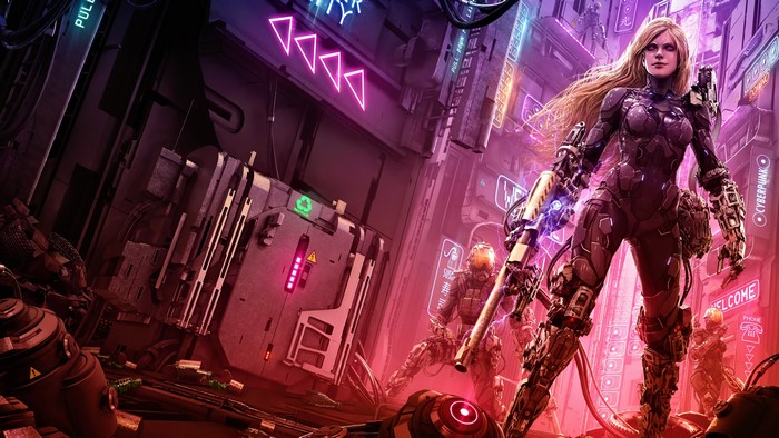 Cyberpunk Warriors with Rifles