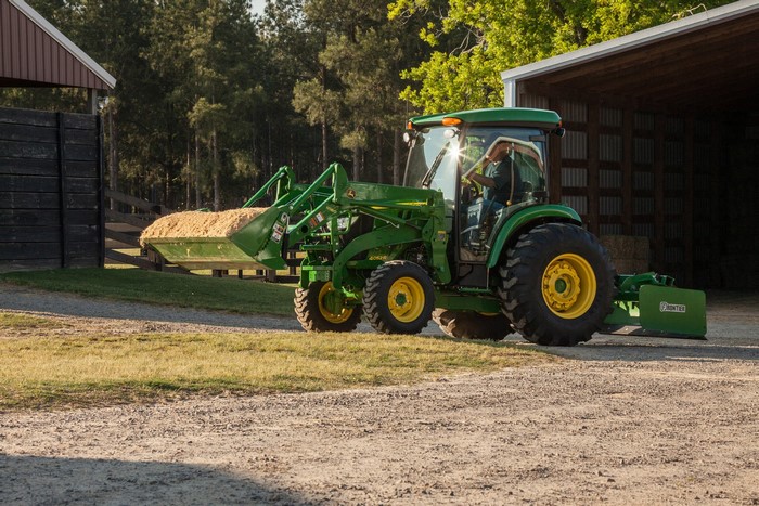 John Deere 4052R tractor with front loader