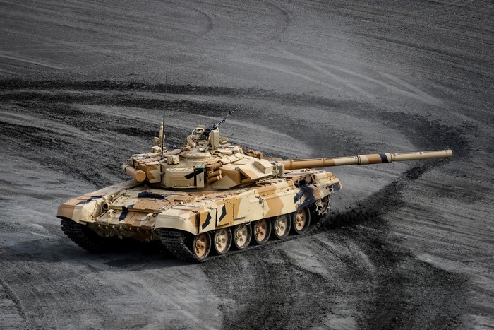 Russian T-90 tank in desert camouflage