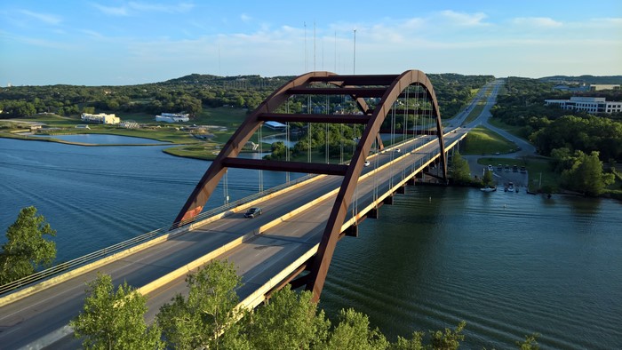 Pennybacker Bridge over Colorado River in Texas