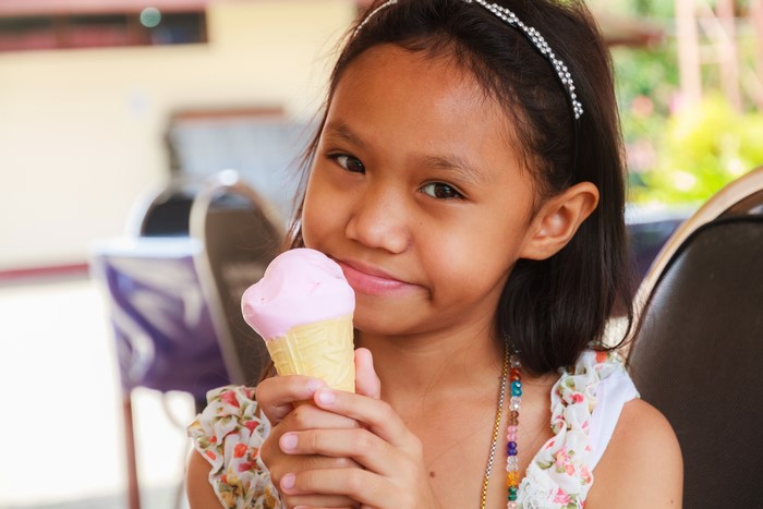 Girl eating ice cream