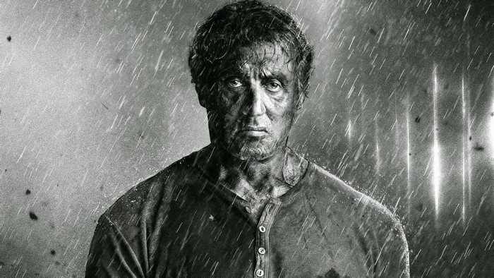 4K Black and White Rambo 5 Rain Portrait