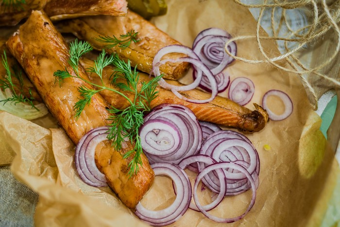 Smoked Fish with Red Onion and Dill