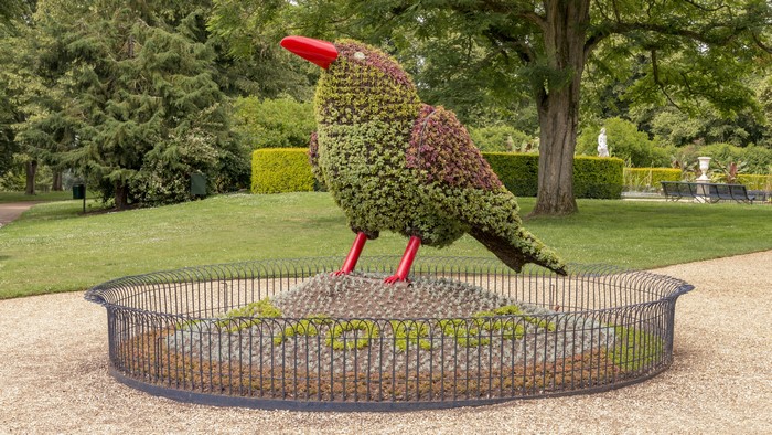 Topiary bird sculpture in Waddesdon Manor gardens, England