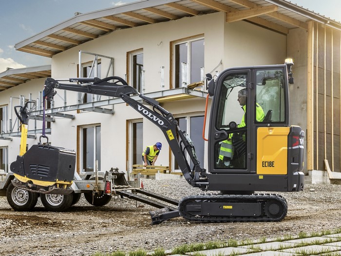Volvo EC18E Excavator on a construction site