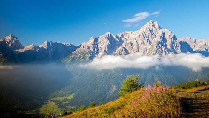 4K Scenic View of Sexten Dolomites in Italy