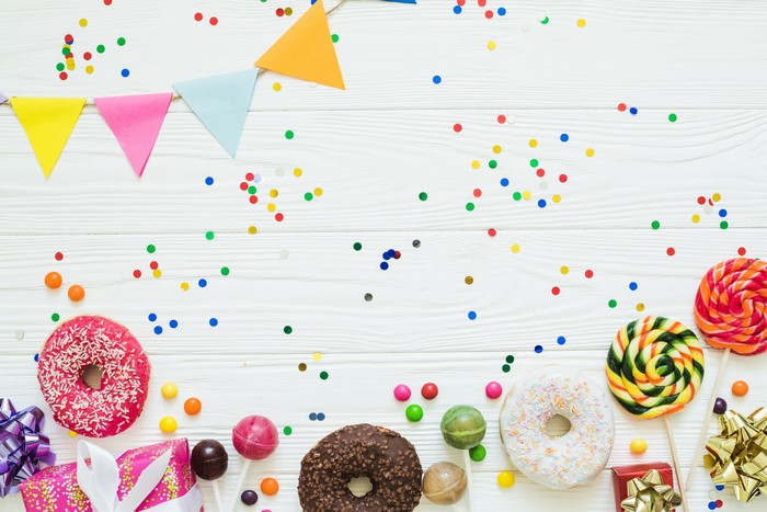 Party Decorations with Donuts and Lollipops