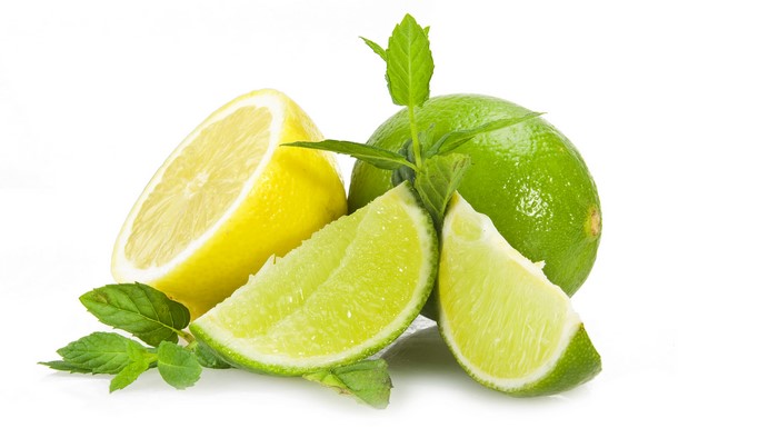 Lime and Lemon Slices with Mint Leaves