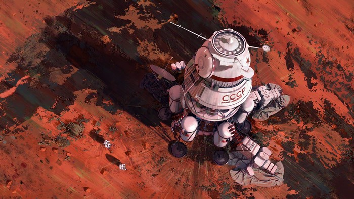 4K Painting Art of USSR Mars Ships