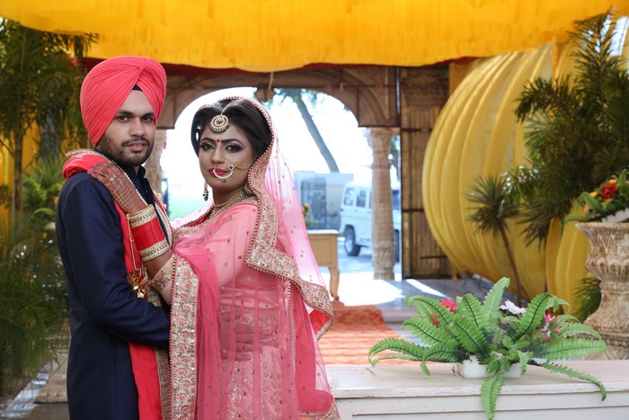 Indian Bride and Groom at Wedding
