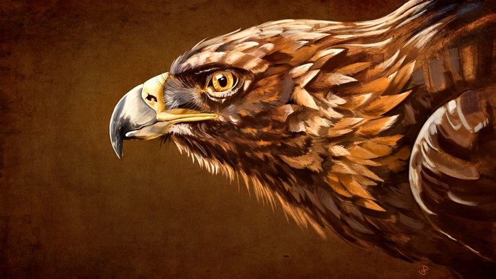 4K Detailed Painting of an Eagle Head