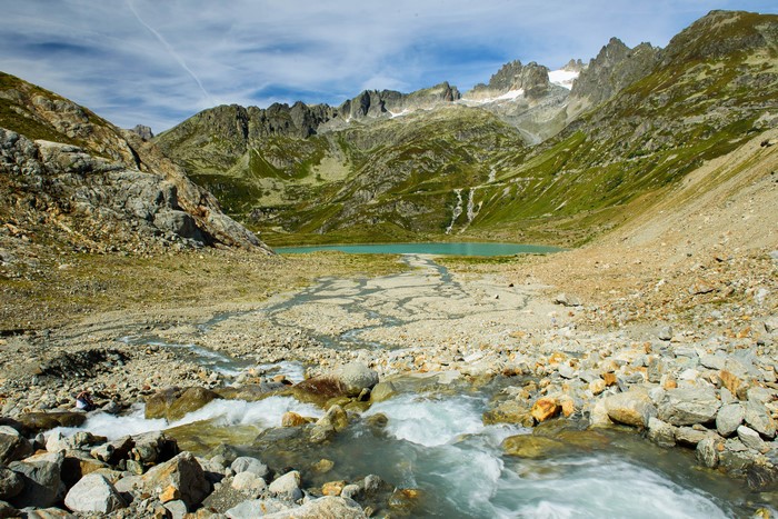 Stein Glacier Lake and Mountains in Switzerland