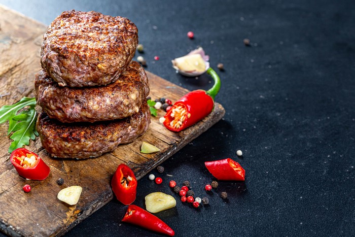 Stack of Frikadeller with Chili Peppers and Garlic