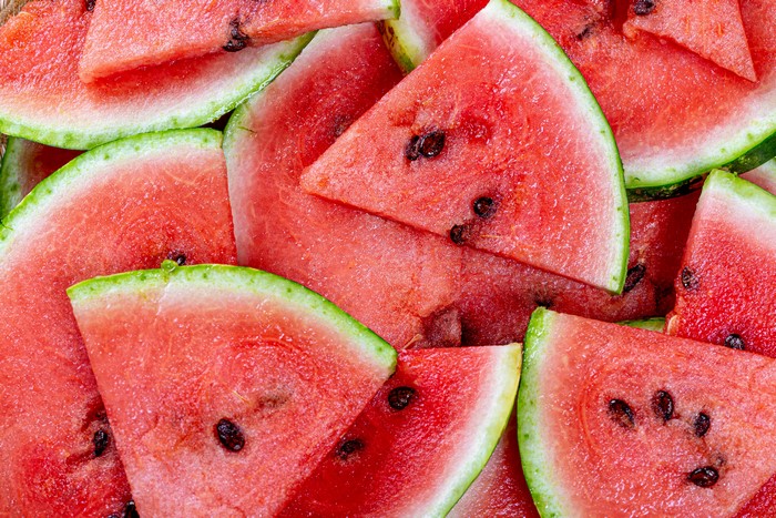 Watermelon slices texture
