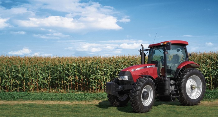 Case IH Puma 155 tractor in a cornfield
