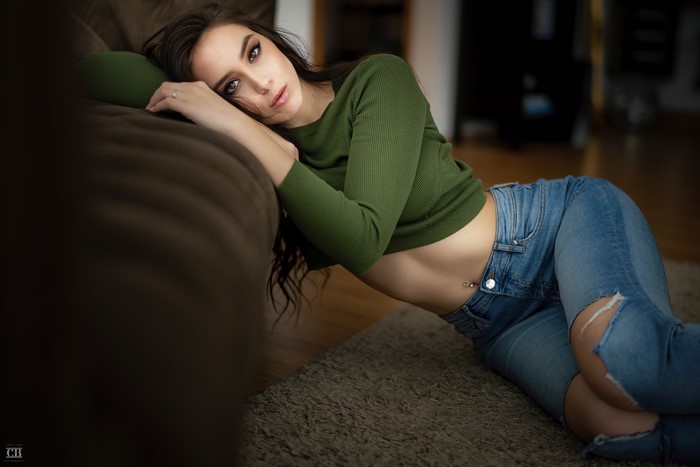 Anna Bous posing on floor