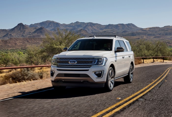 White 2020 Ford Expedition SUV on a road