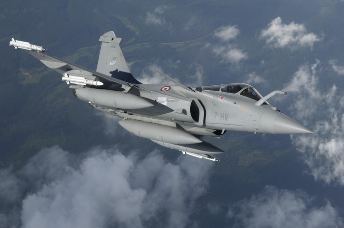 French Dassault Rafale fighter jet in flight