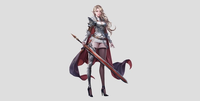 Elf Warrior Woman with Sword by Jangwon Park