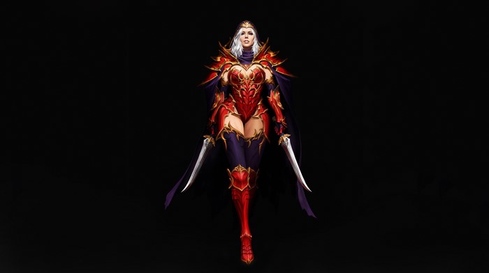 Red Assassin Warrior with Daggers