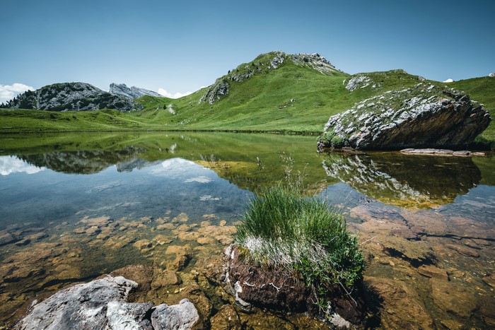 Lake and mountains in the Alps