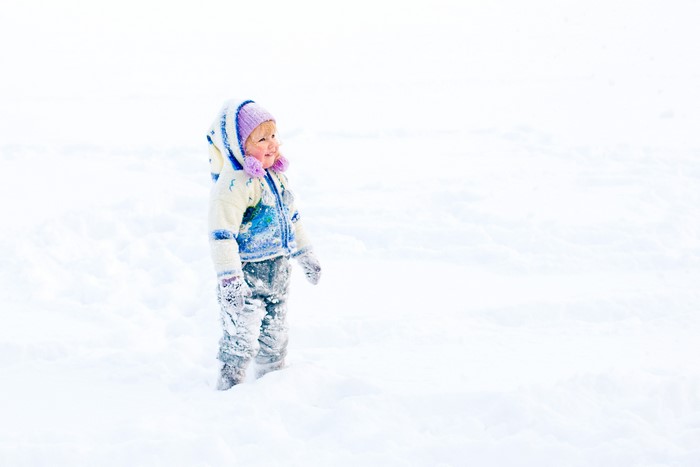 Little girl in snow