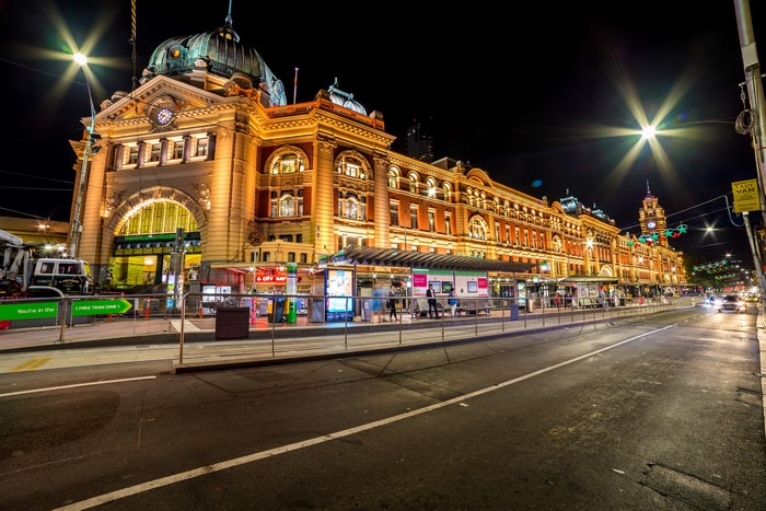 Flinders Street Station at Night, Melbourne, Australia