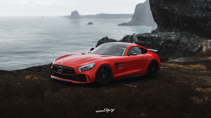Red Mercedes-Benz AMG GT R by Wallpy in Forza Horizon 4