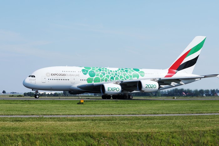 Emirates Airbus A380 with Expo 2020 Dubai livery