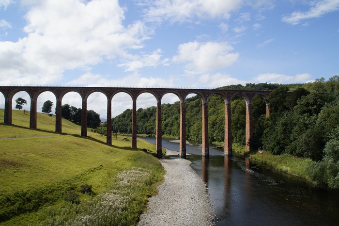 Glenfinnan Viaduct and River in Scotland