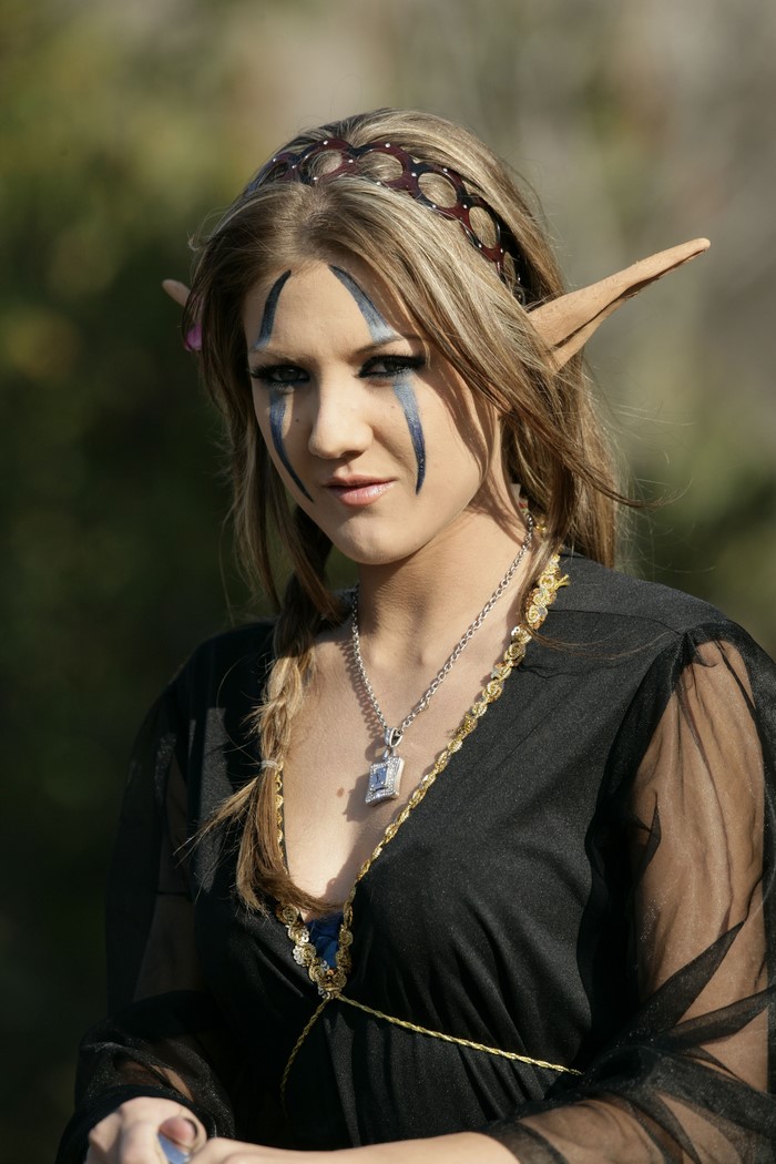 Woman with elf ears and makeup