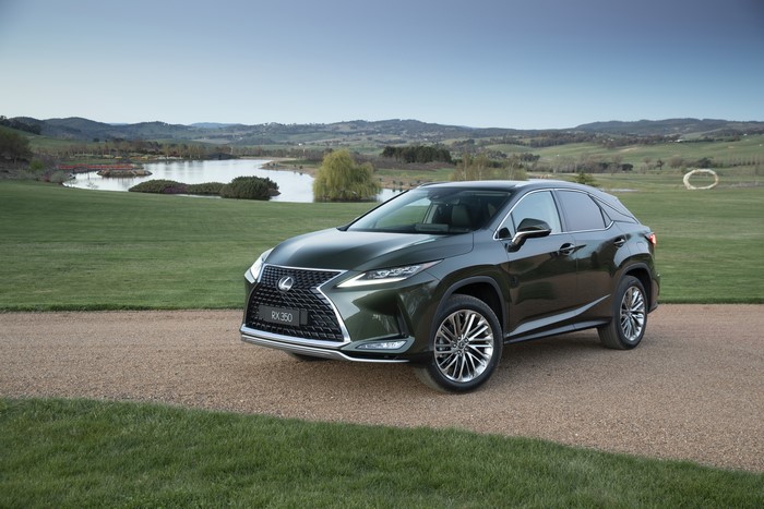 2019 Lexus RX 350 parked by a lake
