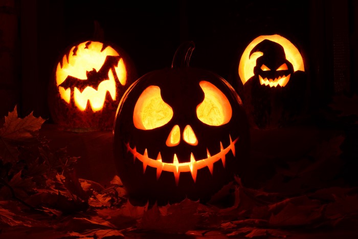 Halloween Pumpkins with Foliage