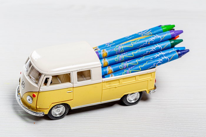 Volkswagen Van Toy Carrying Crayons