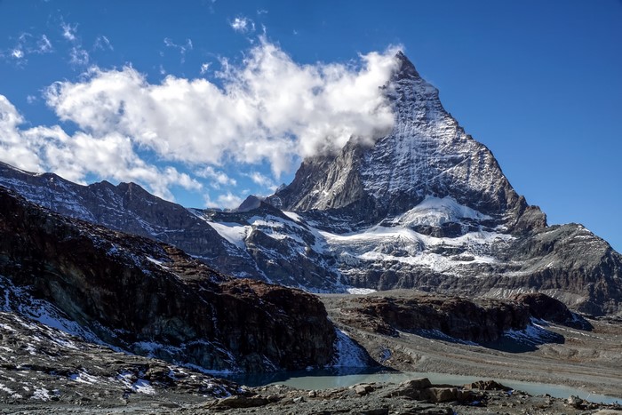 4K Matterhorn Mountains Switzerland Clouds