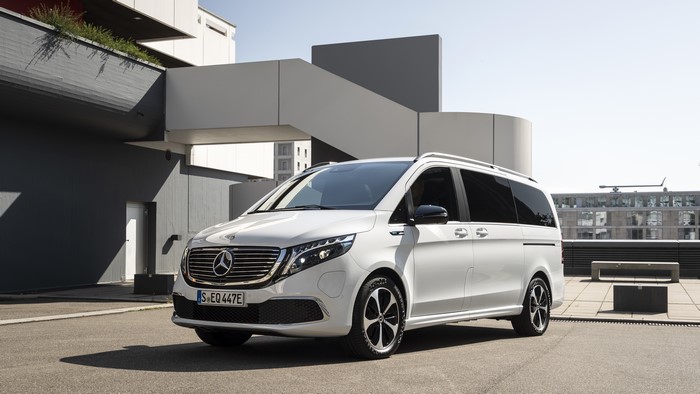 White Mercedes-Benz EQV Minivan