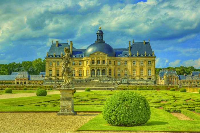 Chateau de Vaux-le-Vicomte with formal gardens in France