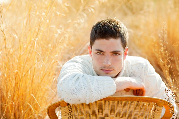 Man in Sweater in Field