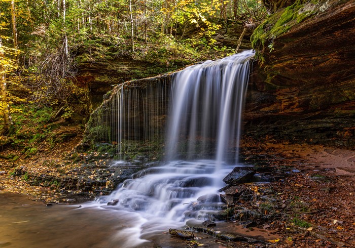 Lost Creek Falls in Wisconsin, USA, Autumn