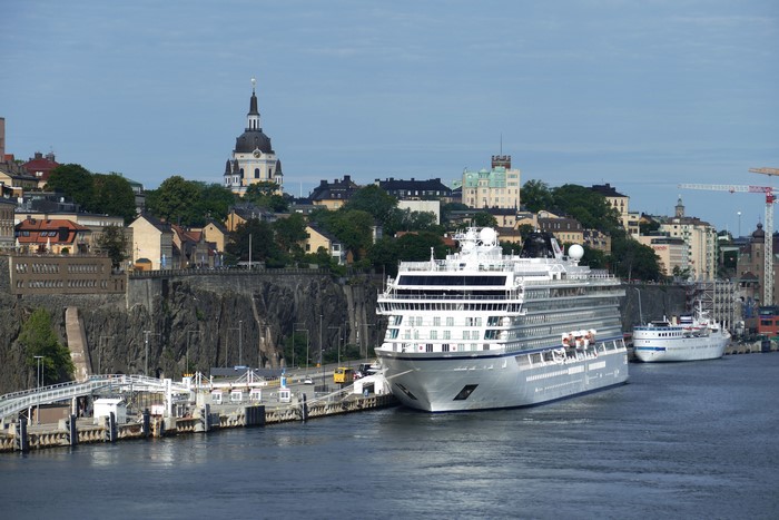Cruise liner docked in Stockholm, Sweden