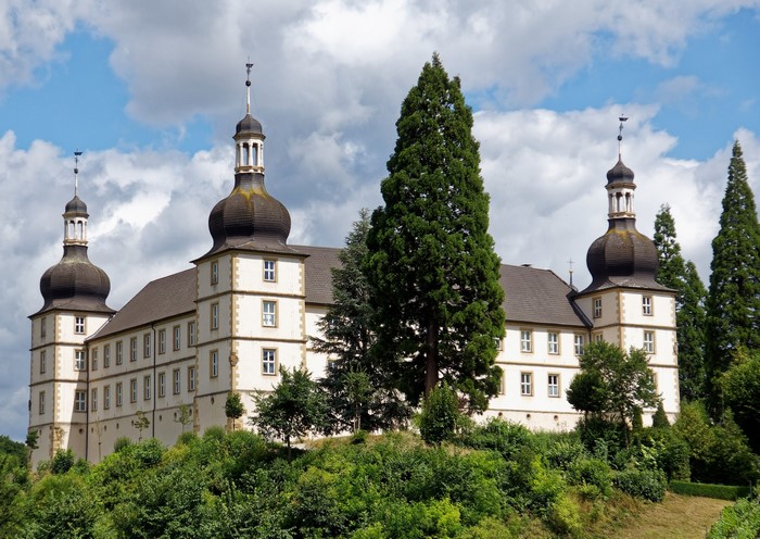 Schloss Sternberg castle in Germany with trees