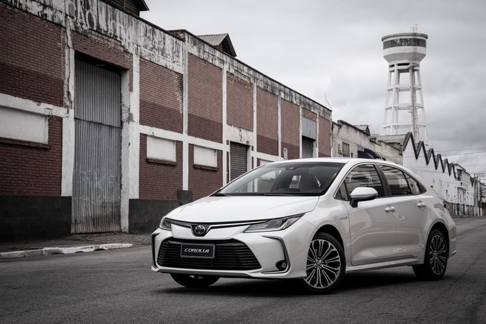 White Toyota Corolla Altis Hybrid Sedan