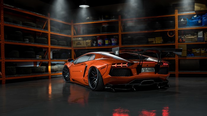 4K Lamborghini Aventador Liberty Walk LB Performance Tuning Orange