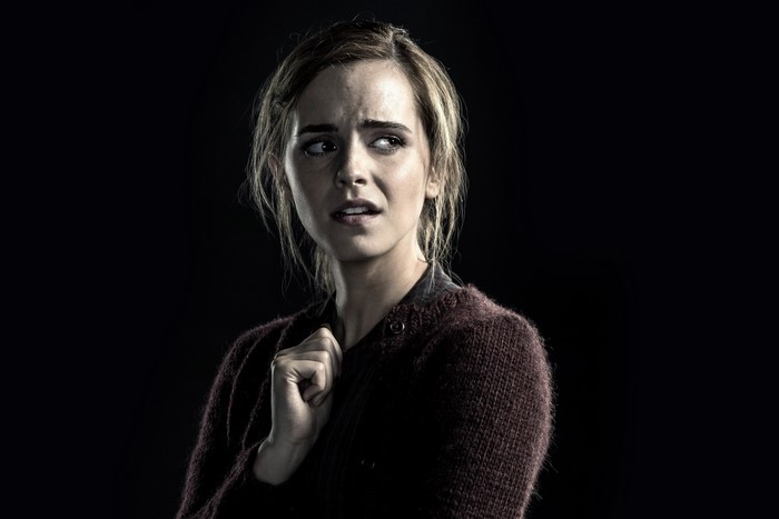 Emma Watson looking fearful