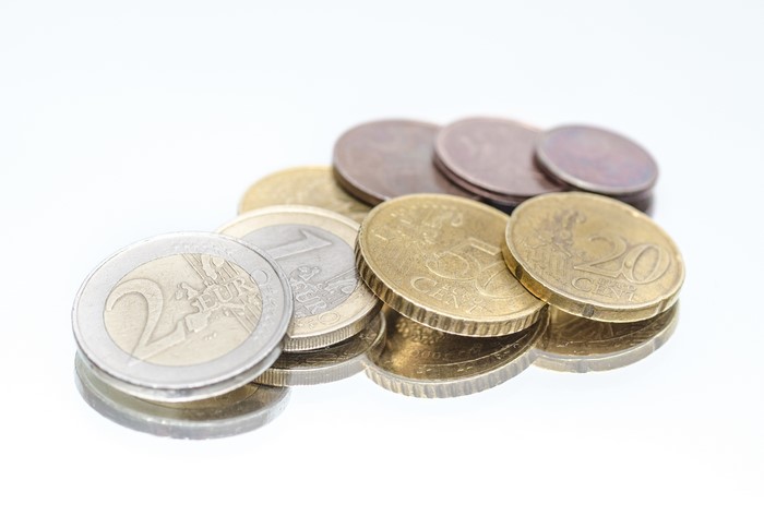 Euro coins: 2, 1, 50, 20 cent