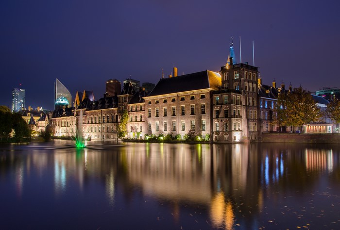 Binnenhof in The Hague at Night